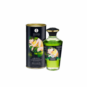 Huile Chauffante aphrodisiaque comestible - Thé vert exotique Shunga 100 ml.