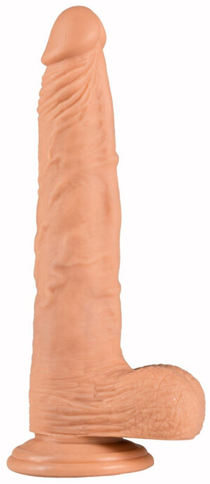 Gode ventouse réaliste avec testicules - 22 cm