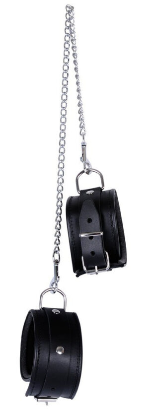 Menottes pour chevilles en cuir Noir - BDSM
