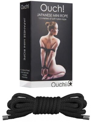 Mini corde bondage noir - 1,5 mètre