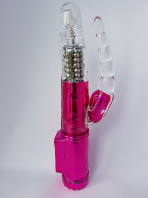 Vibromasseur double pénétration rose